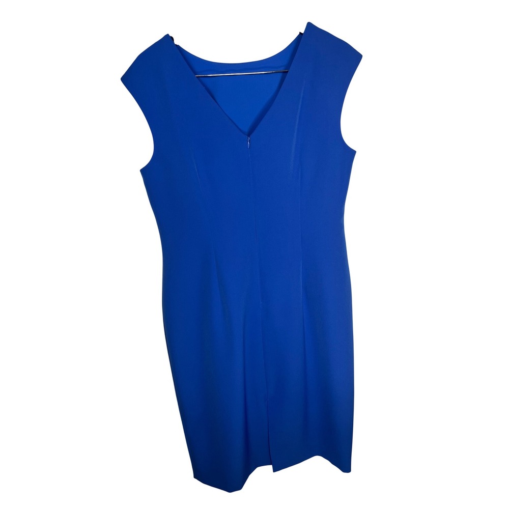 Antonio Melani Dress Women 12 Royal Blue Sleeveless V Back Sheath - Picture 3 of 7
